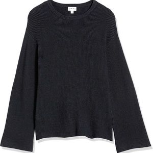 The Drop Women's Alice Crewneck Back Slit Ribbed Pullover Sweater